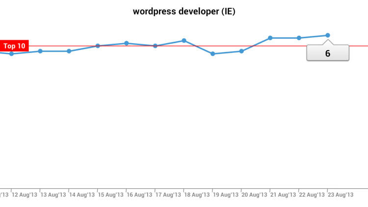 Search Engine Optimisation - WordPress Developer Ranking